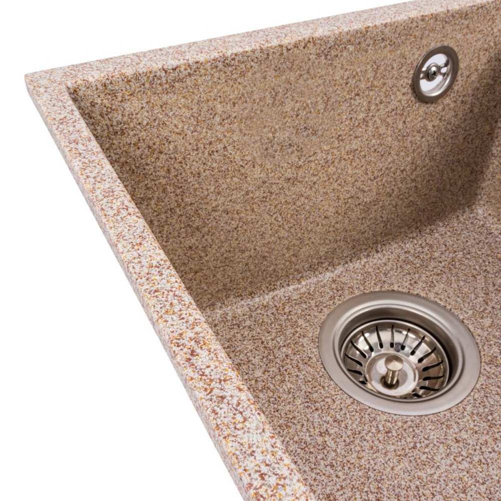 VALESO Гранітна мийка для кухні VALESO ROXY 3744 матова Карамель Коломия - фото 5