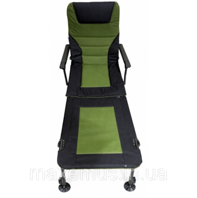 Раскладное карповое кресло с подставкой для ног Bonro B-24 Черно-зеленое (туристическое для рыбалки) Мостиська - фото 4