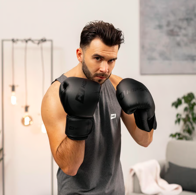 Боксерські рукавиці Hop-Sport HS-BG10 10oz чорні Київ - фото 8