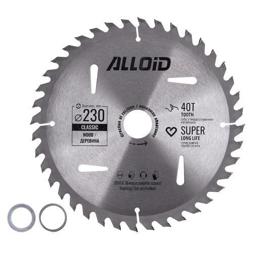 Диск пиляльний по дереву з твердосплавними напайками 230х30/25,4/22,2мм, 40 зубів Alloid Одеса - фото 2