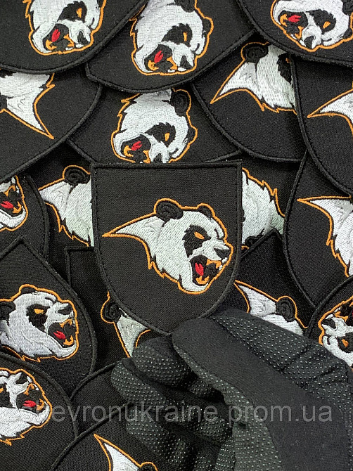 Шеврон злая панда (Форма щит. На липучке) Размер 8x7см Киев - изображение 6