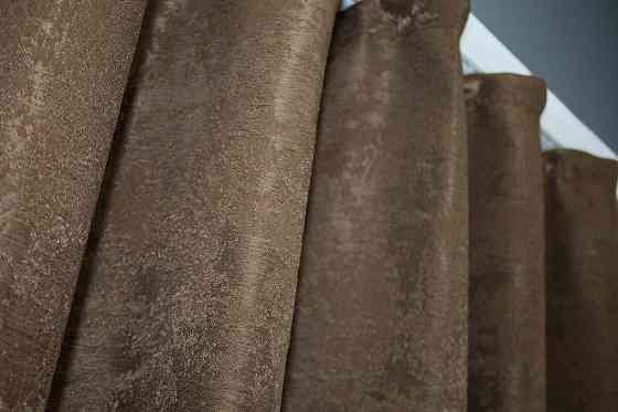 Комплект коротких штор VR-Textil Жаккард Sultan YL № 1203ш Коричневый 130х170 см 2 шт (35-0079) Киев