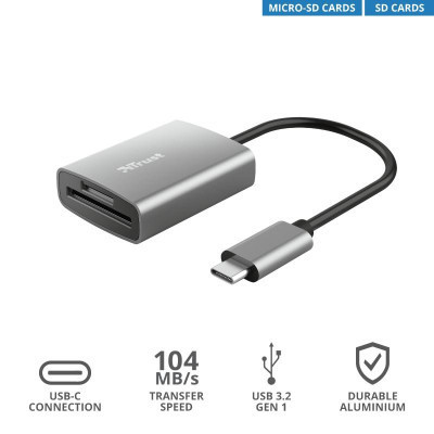 Зчитувач флеш-карт Trust Dalyx Fast USB-С Card reader (24136) Вінниця - фото 3