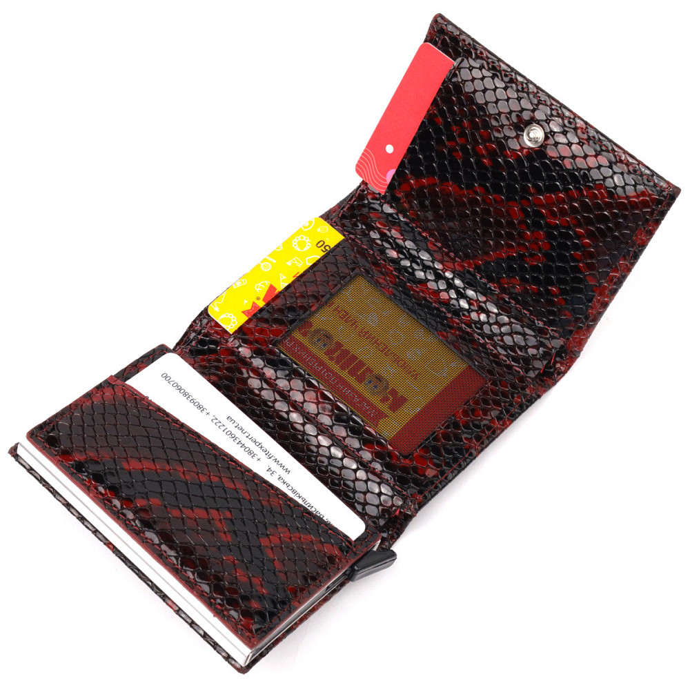 Візитниця з натуральної фактурної шкіри під змію KARYA 20984 Різнокольоровий Київ - фото 5