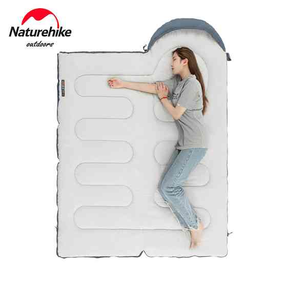 Спальник з капюшоном та закругленим дном Naturehike Y150 NH21MSD08 правий, темно-блакитний Київ