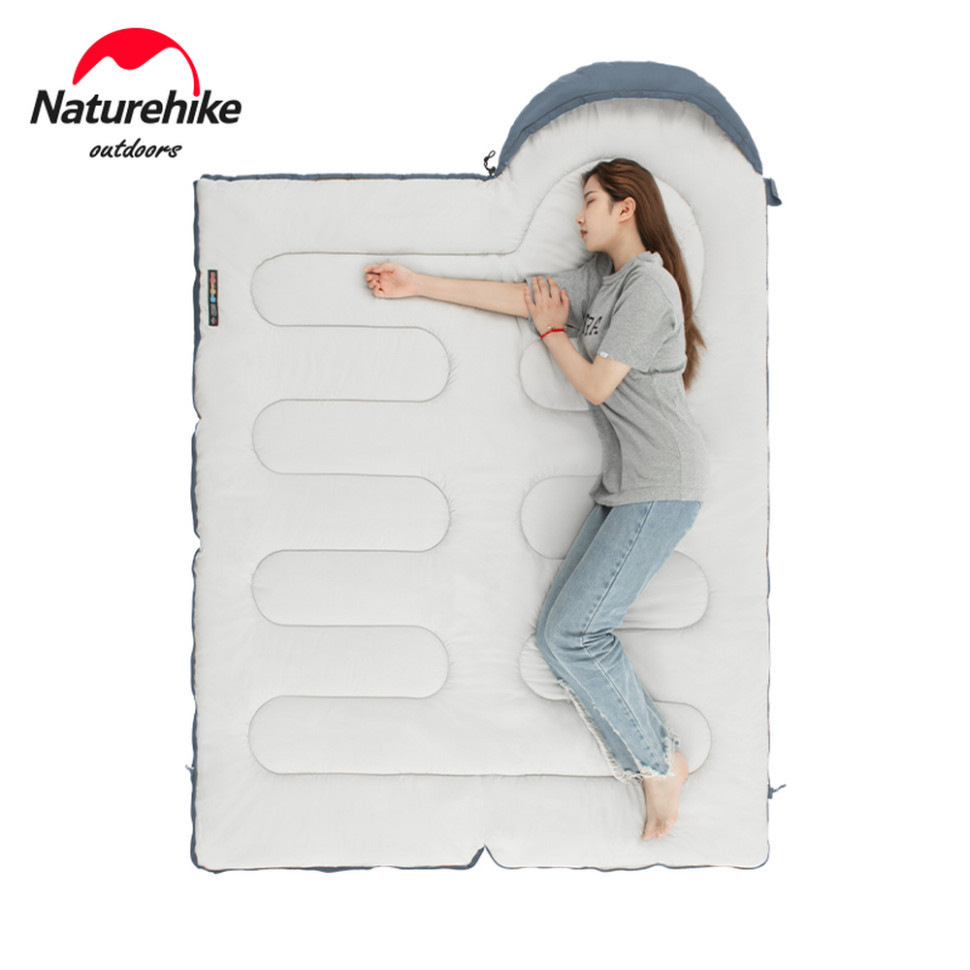 Спальник з капюшоном та закругленим дном Naturehike Y150 NH21MSD08 правий, темно-блакитний Київ - фото 2