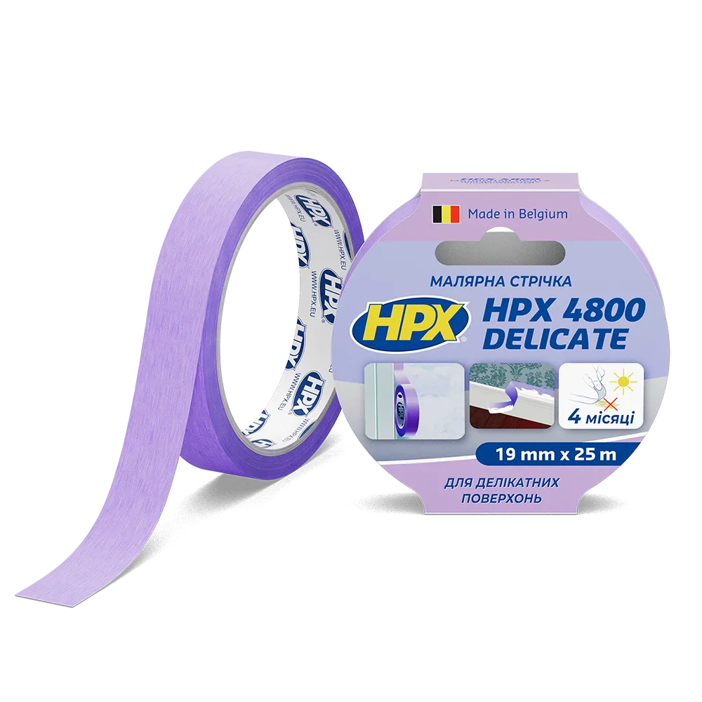 Малярська стрічка (скотч) HPX 4800 19 мм*25 м для делікатних поверхонь та чітких контурів (SR1925) Киев - изображение 1