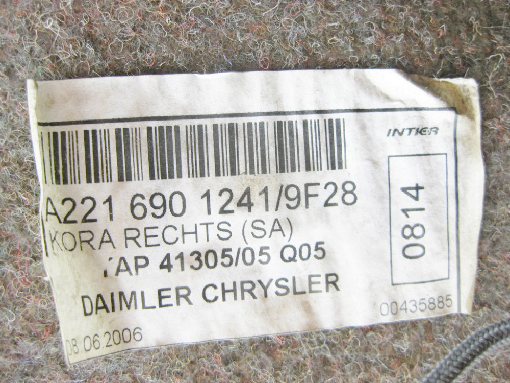 Mercedes-Benz  A2216901241 9F28 Бічна права обшивка багажника S-Class W221 Одесса - изображение 9