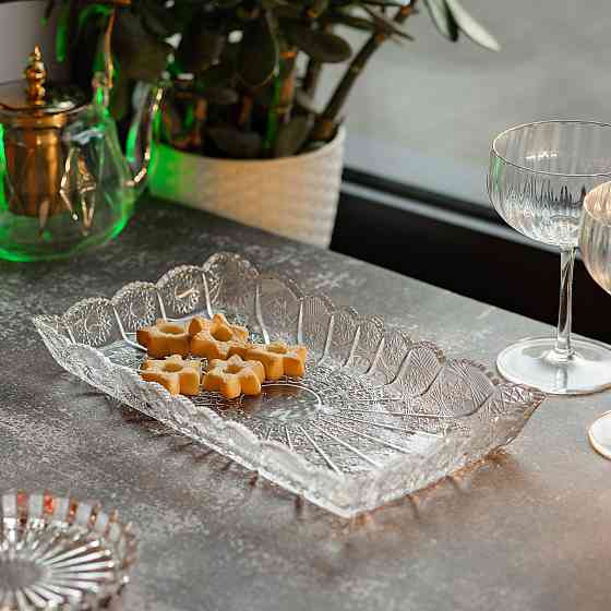 Стеклянне блюдо для закусок Lirmartur 28,6x16,5 см Київ