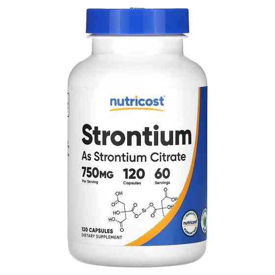 Strontium, 750 mg , 120 Capsules (375 mg per Capsule) Луцк