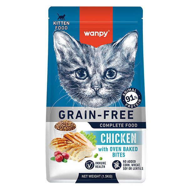 Wanpy Kitten Grain Free Chicken ВАНПИ КУРИЦА ДЛЯ КОТЯТ сухой беззерновой корм Киев - изображение 1