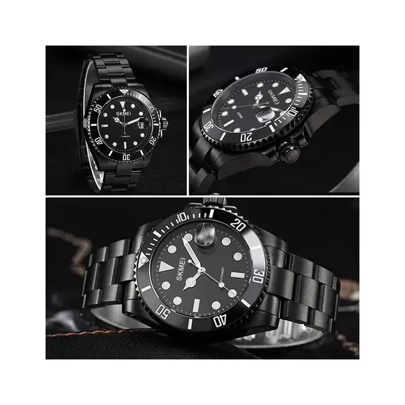 Годинник чоловічий наручний Skmei 1779 на сталевому браслеті (Чорний) Вінниця - фото 6