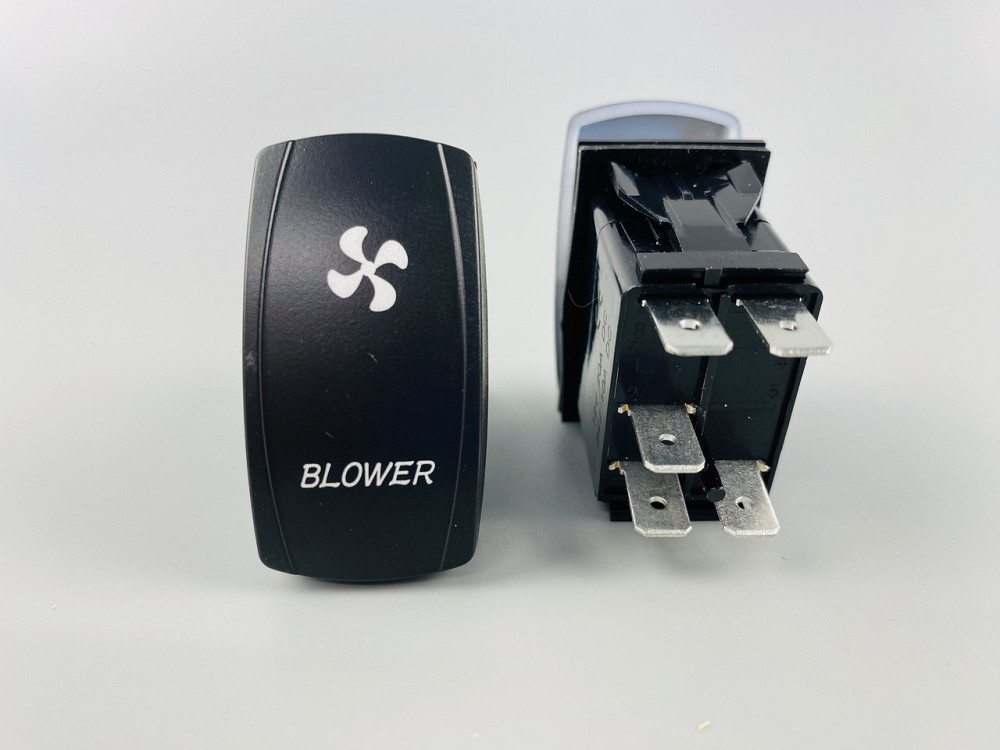 Клавіша вимикач ON-OFF, 4 ніжок, синя підсвітка, малюнок "додатковий вентилятор". Мукачево - фото 1