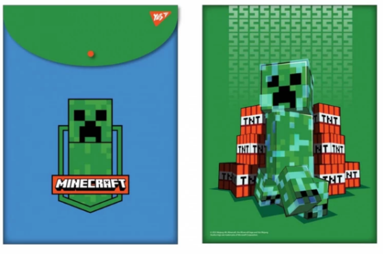 Папка-конверт на кнопці А4 "Yes" Minecraft вертикальна пластик, 492078, шт Київ