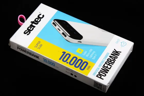 Заряднено напружене 10 000 мАч Sertec 2USB 1Type-C 2.0A чорний Вінниця