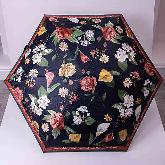 Yiwu Парасолька механічна елегантна з принтом міцна надійна з поліестеру діаметр 99 см Чорний H Коломыя