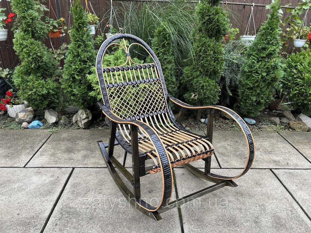 Кресло качалка плетеная черная ротанг Киев - изображение 5