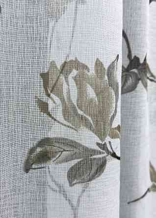 Тюль VR-Textil 1906т Flora Батист Білий з хакі 300х270 см (40-238) Київ