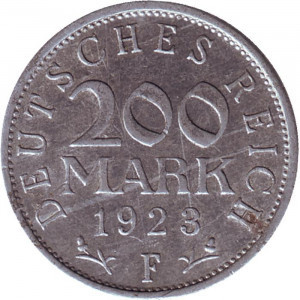 Монета 200 марок. 1923 год (F), Веймарская республика. (АП) Полтава - изображение 1