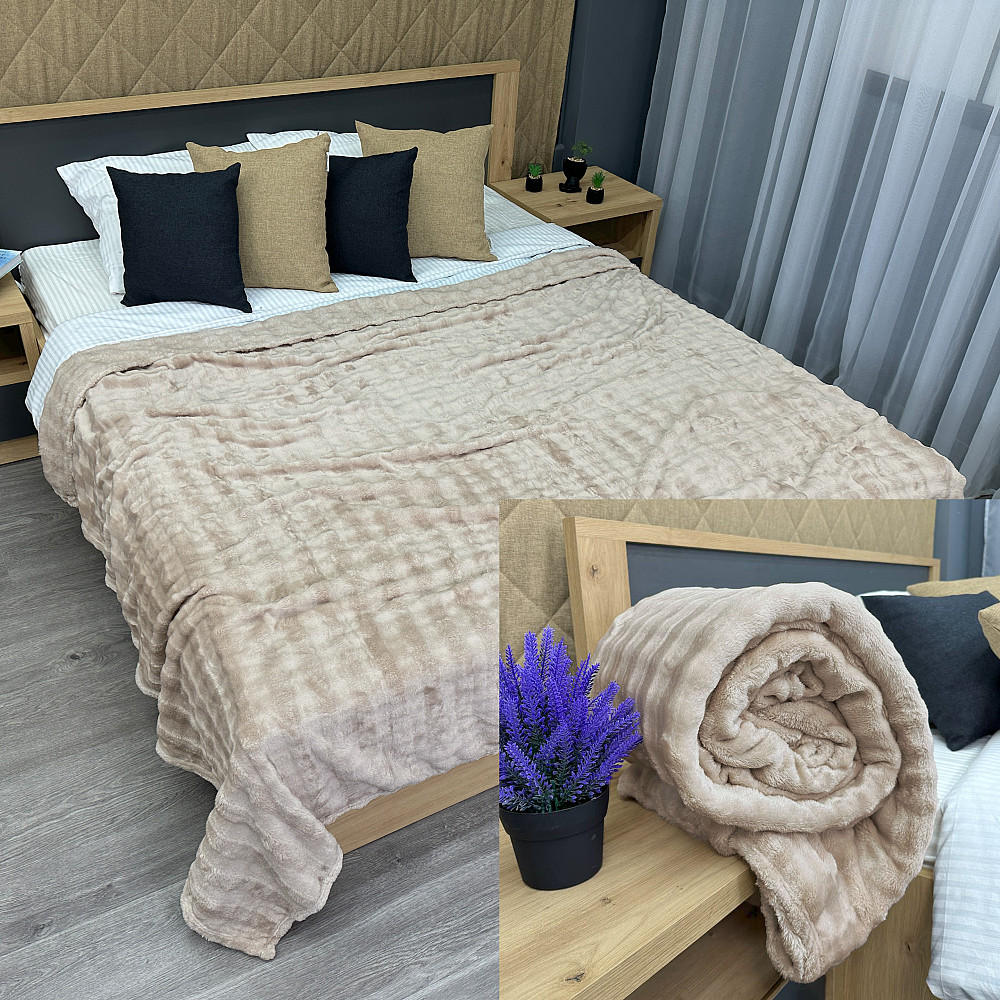 Плед-покривало 200х230 см (+-5см) Soft Night бежевий (87-129) Київ - фото 1