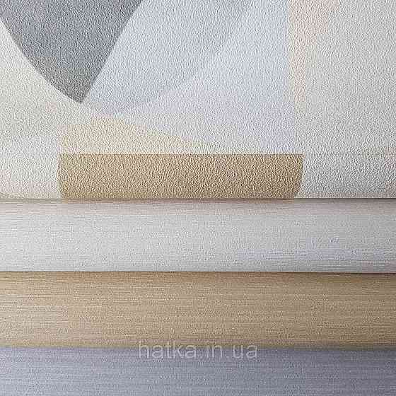 Шпалери метрові вінілові на флізелін дизайнерські Erismann Elle геометрія ромби кола сірий коричневий бежевий Київ