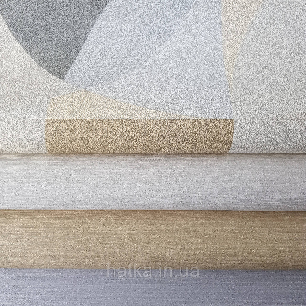 Шпалери метрові вінілові на флізелін дизайнерські Erismann Elle геометрія ромби кола сірий коричневий бежевий Київ - фото 3