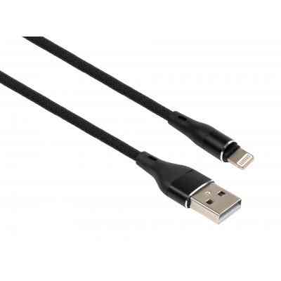 Дата кабель USB 2.0 AM to Lightning 1.0m cylindric nylon back Vinga (VCPDCLCANB1BK) Вінниця
