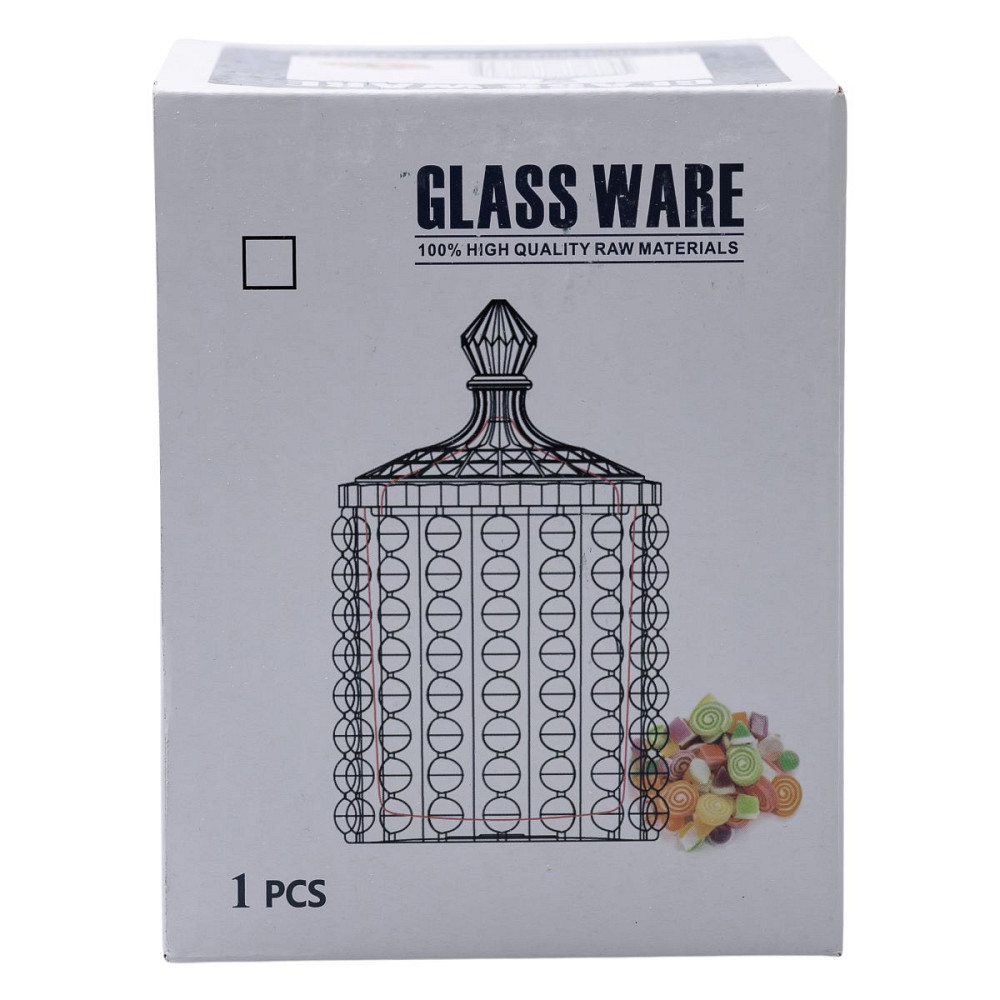 Yiwu Цукорниця з кришкою Ø 7.5 см ваза цукорниця кругла скляна HP-4-102 Киев - изображение 2