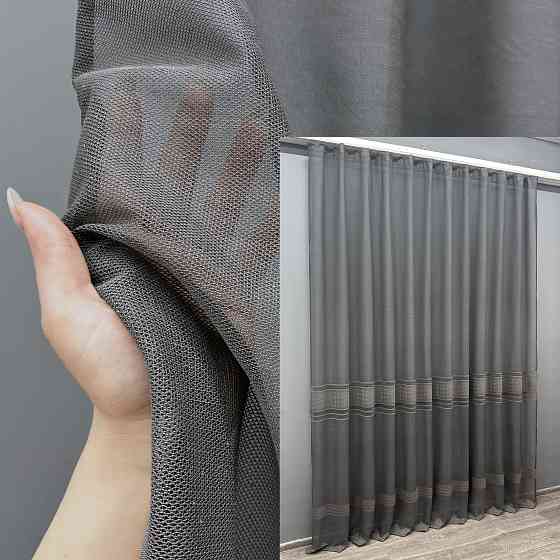 Тюль VR-Textil 1641т Greta Жаккард Графитовый 300х270 см (42-0603) Киев