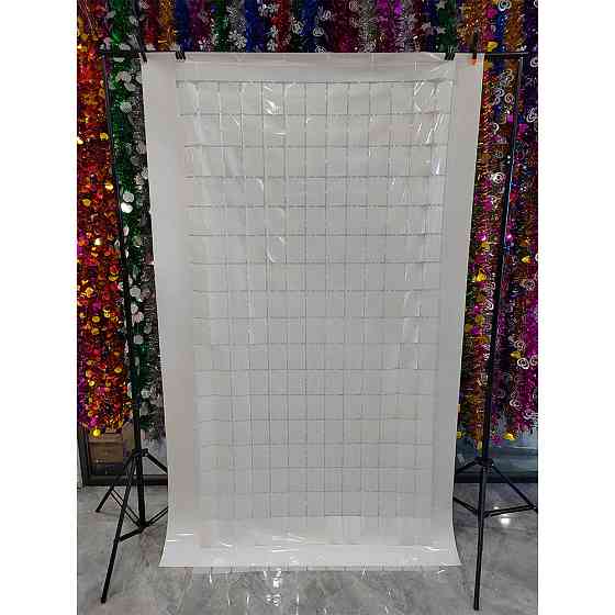 Дождик для фотозоны кубиками 2 м на 1 м белый Киев