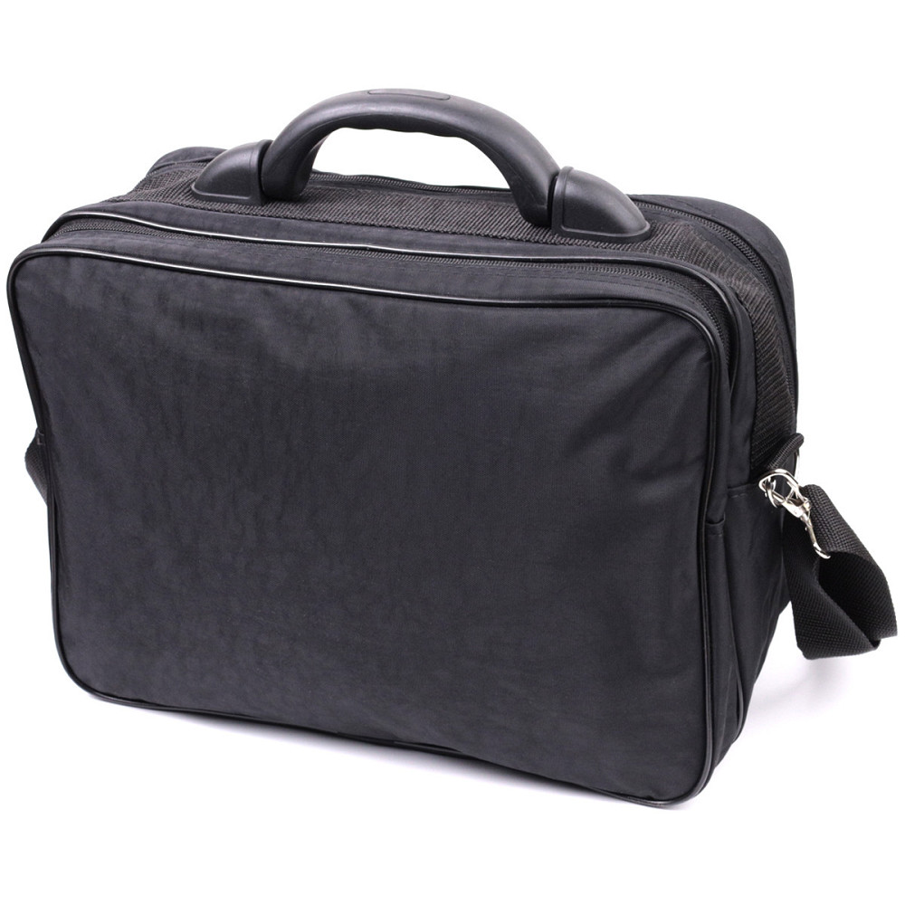 Мужская сумка с надежной пластиковой ручкой из полиэстера FABRA 22587 Черный Киев - изображение 7