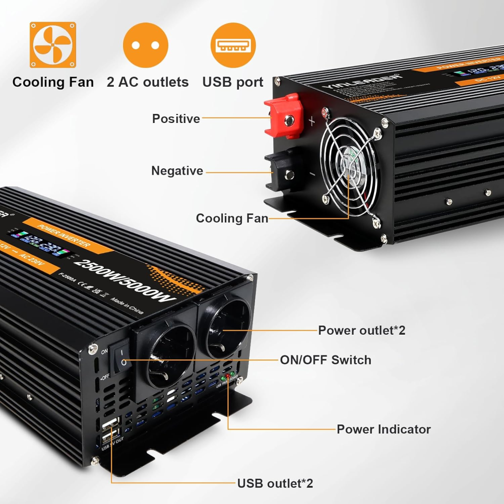 Перетворювач напруги, інвертор Yinleader F-2500A (товар з вітрини) Луцьк - фото 2