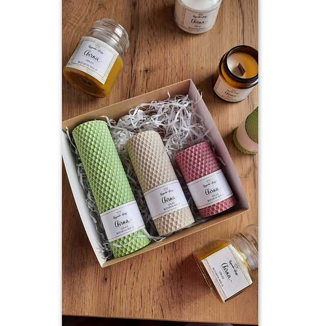 Набор свечей из вощины ассорти Царство Мёда 8,5 см. 13 см, 17,5 см Одесса - изображение 1