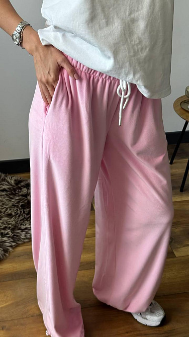 Женские прогулочные брюки из плюш велюра Розовый, 44/46 Одесса - изображение 5
