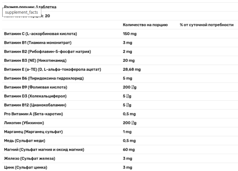Вітаміни та мінерали з лікопіном Swiss Energy ACTIVE Vitamins and Minerals + Lycopene CH 20 шипучих табл Київ - фото 2