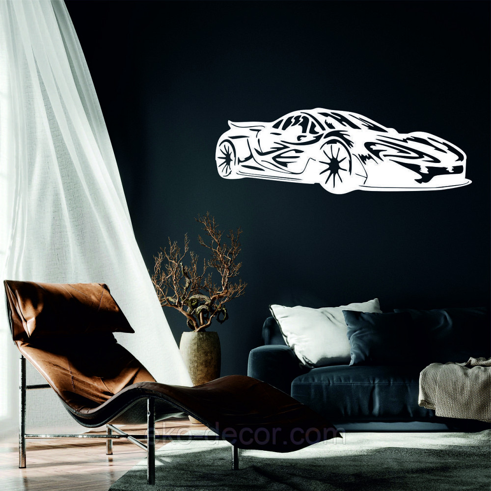 Декоративное настенное Панно «Машина» Декор на стену 110*82 см, Белый Киев - изображение 1