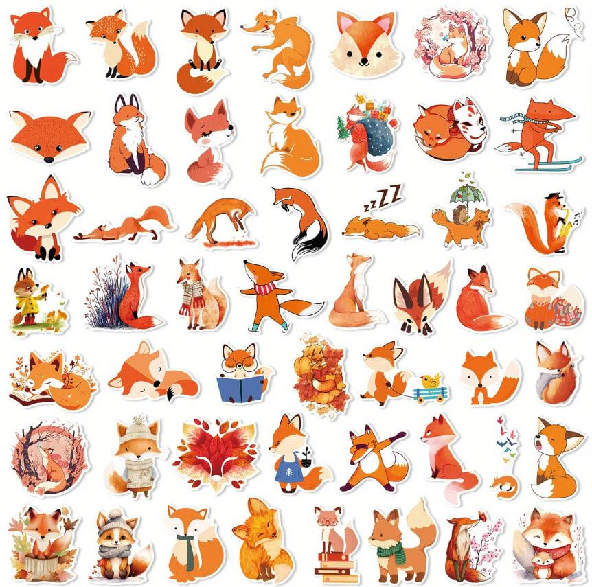 Набір наклейок (стикерів) Хитрі лисиці (50 шт.), стікерпак лис / лисиця Київ - фото 4