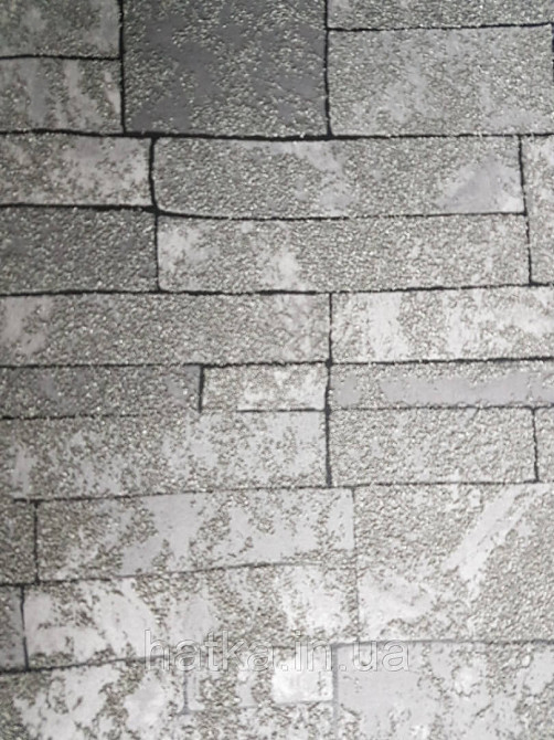 Обои виниловые на флизелине Marburg 31763 Imagine под песчаник структурные  серые черные серебристые Киев - изображение 3