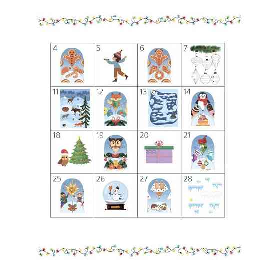 Адвент с поделками и заданиями 3-4 года АДВ008, 13 поделок и 18 заданий Винница