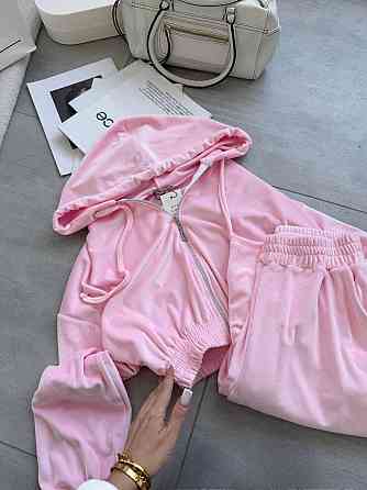 Жіночий прогулянковий оверсайз костюм-двійка: кофта та штани турецький велюр Барбі Одеса