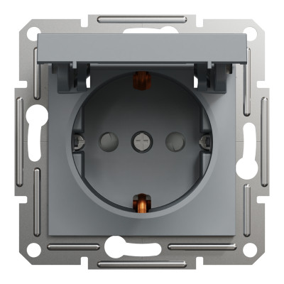 Розетка Schneider Electric ASFORA з кришкою, сталь (EPH3100162) Вінниця - фото 1