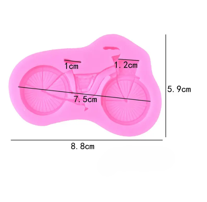 Молд силіконовий Велосипед 88 на 59 мм рожевий Київ - фото 2