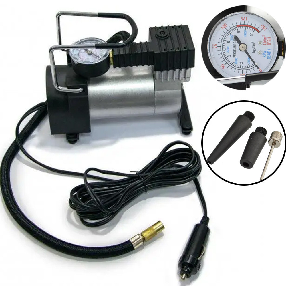 Автомобільний компресор від прикурювача 40 л/хв, 965кПа, Air pump HS-208 / Повітряний насос для шин Київ - фото 1