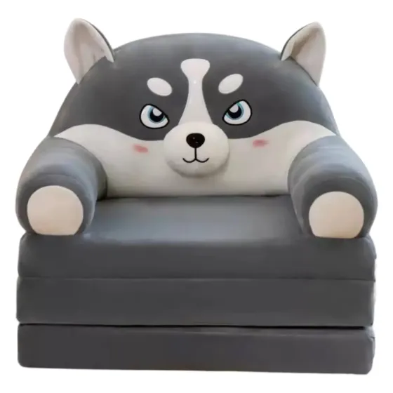 GRAND Мягкое детское кресло плюшевое, мягкое кресло-кровать для детей Вовк Серый Коломия