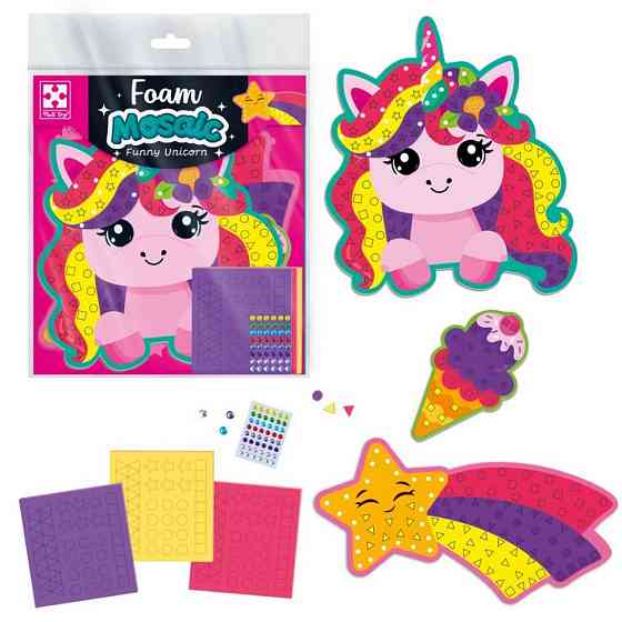 Набір для творчості "Веселий Єдиноріг" VT4511-20 з м'якою мозаїкою та стразами Вінниця