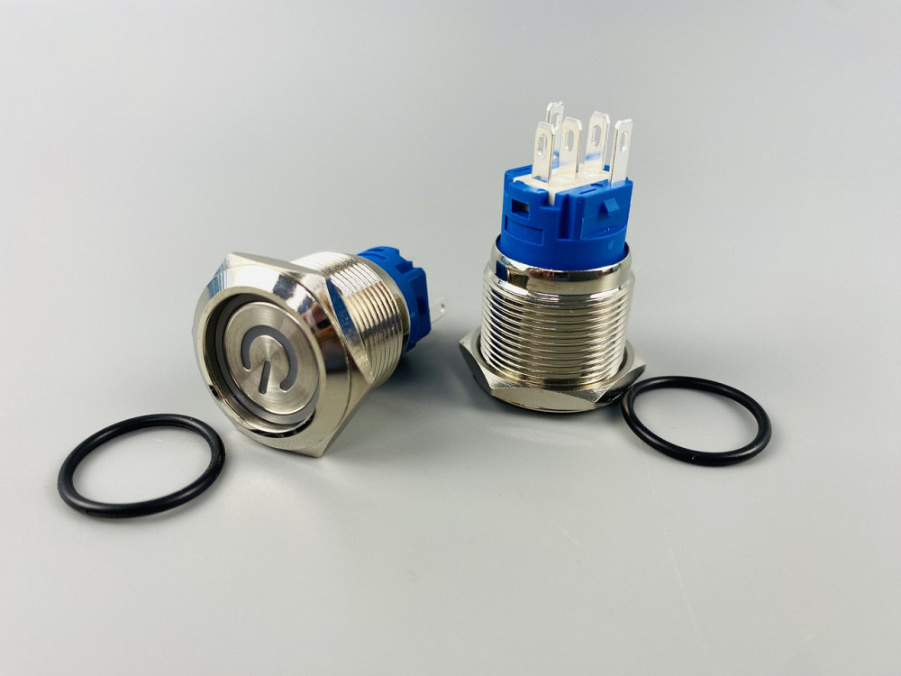 Кнопка OFF-ON (з фіксацією), із синьою led-підсвіткою 12-24 V, 19 мм — діаметр, 5 ніжок Мукачево - фото 5