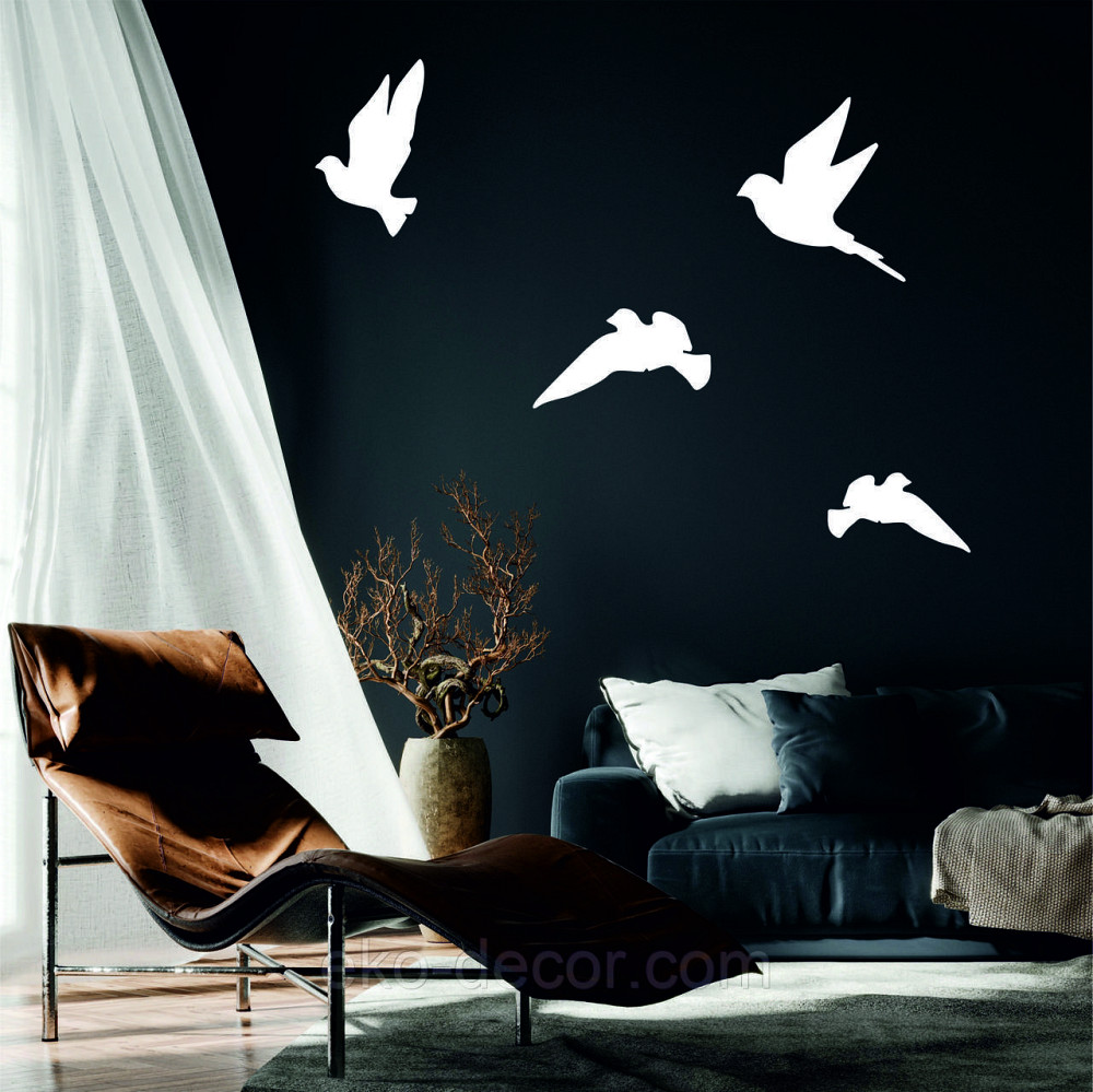 Декоративне настінне Панно «Пташка» Декор на стіну(ціна за 1шт) 20*11 см, Білий Київ - фото 8