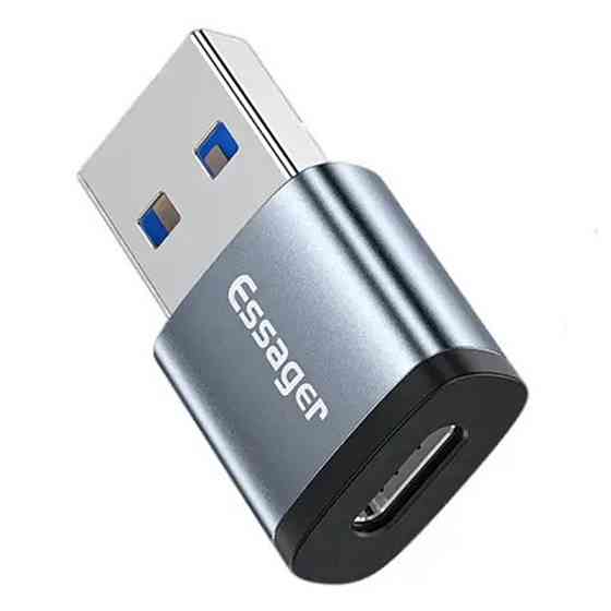 Адаптер Essager EZJCA-SRB0G Soray OTG Type-C Female to USB 3.0 Male (Сірий) Николаев
