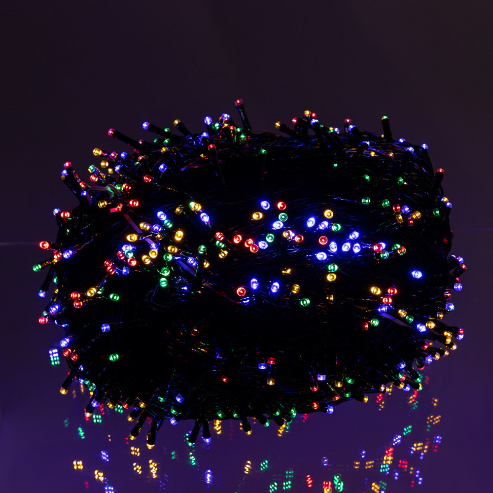 Garlando Новорічна гірлянда вулична 100 м 1000 LED з сонячною батареєю чорний провід Мультиколі Коломия - фото 1