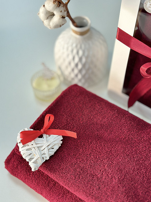 Подарочный набор махровых полотенец 50х90, 70х140 см 450 г/м2 100% хлопок Черновцы - изображение 2